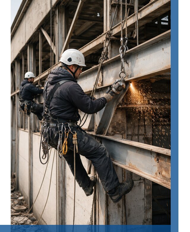 Демонтаж металлоконструкций на высоте в Новотроицке от 6804р. |ВЫСОТНИК-Нвт