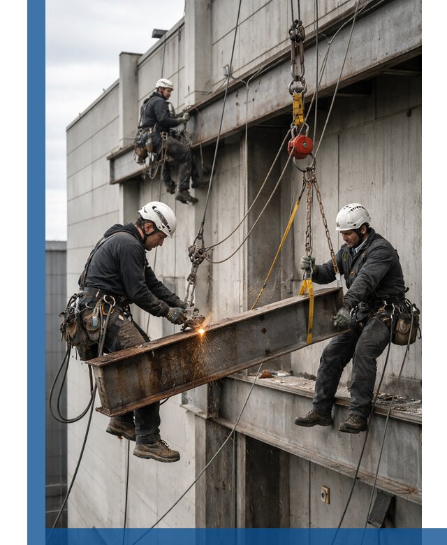 Демонтаж металлоконструкций на высоте в Новотроицке под ключ