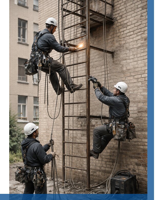 Ремонт пожарной лестницы в Новотроицке от 7851 р. | ВЫСОТНИК-Нвт