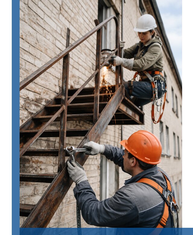 Ремонт и восстановление пожарных лестниц с выездом в Новотроицке