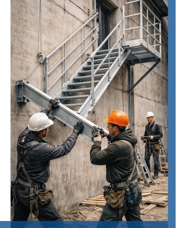 Монтаж металлических лестниц в Новотроицке от 15702 р. | ВЫСОТНИК-Нвт