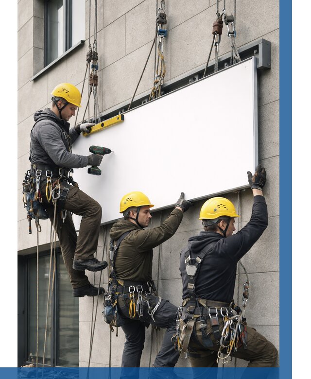 Монтаж рекламной вывески в Новотроицке от 8374 р. | ВЫСОТНИК-Нвт