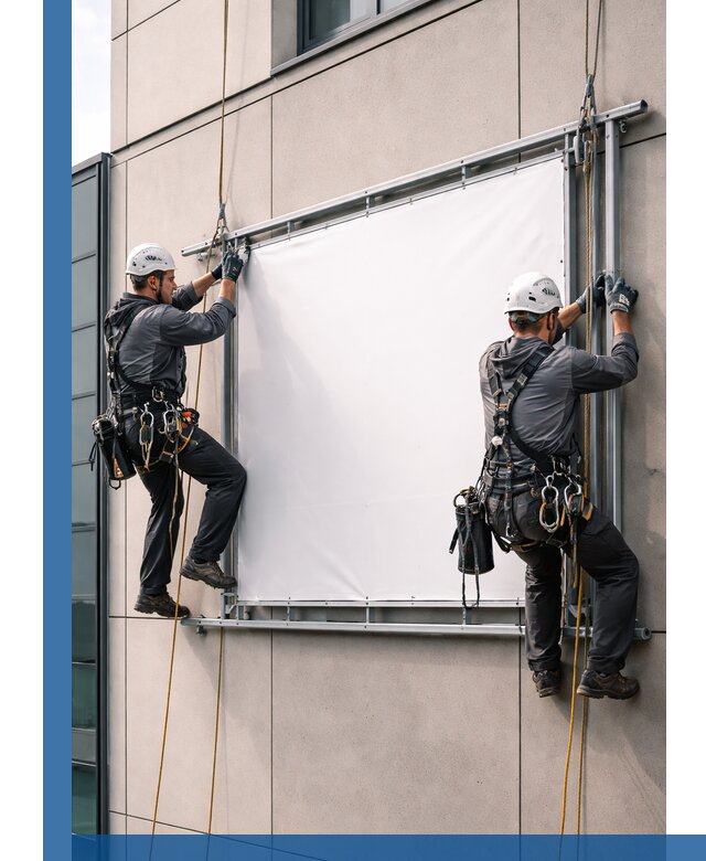 Монтаж наружной рекламной вывески в Новотроицке под ключ