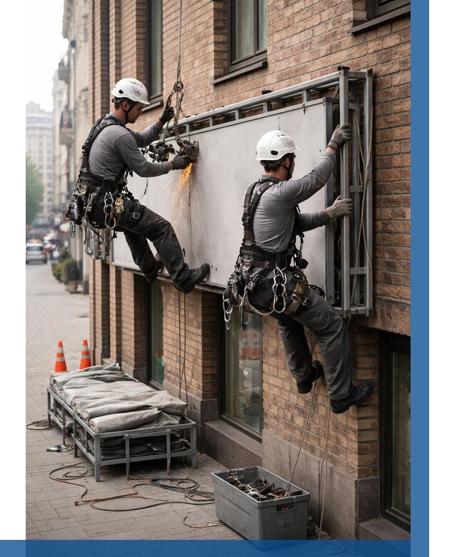 Демонтаж рекламной вывески в Новотроицке от 6804 р. | ВЫСОТНИК-Нвт