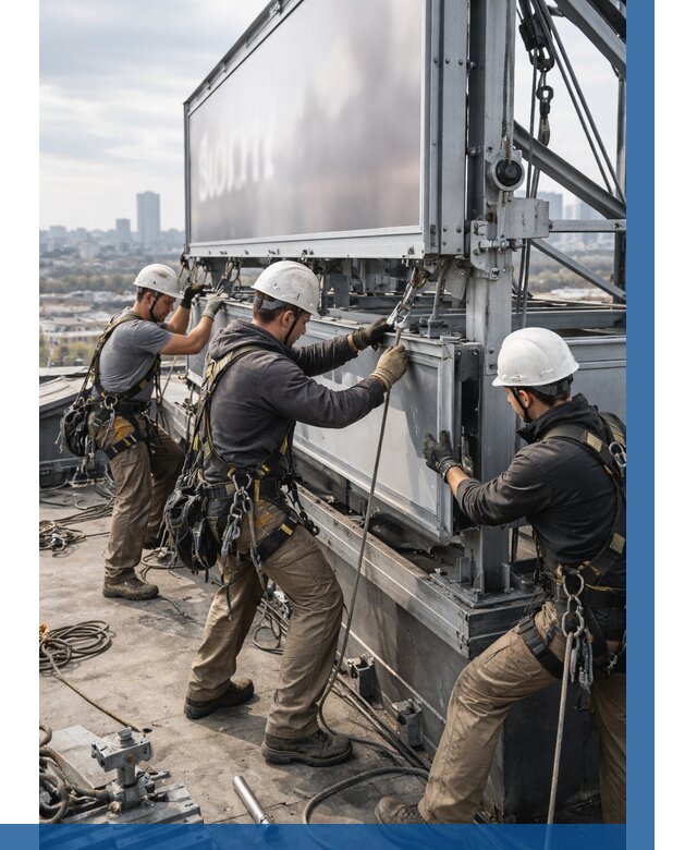 Монтаж крышной рекламной конструкции в Новотроицке от 62808 р.|ВЫСОТНИК-Нвт