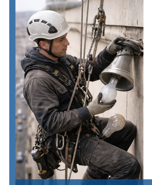 Замена ламп на высоте в Новотроицке профессионально и быстро