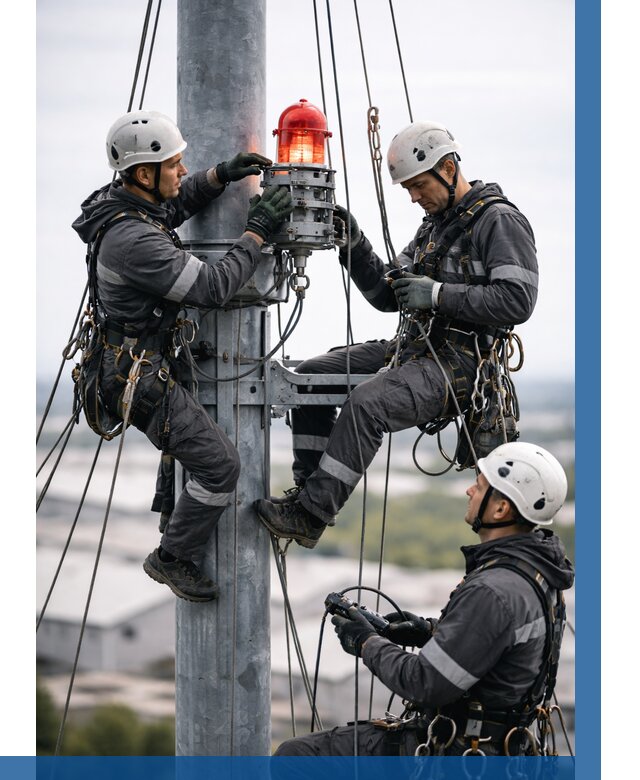 Монтаж заградительных огней в Новотроицке от 8898 р. | ВЫСОТНИК-Нвт