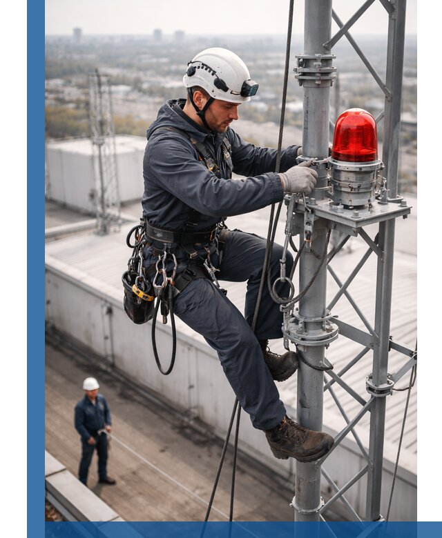 Монтаж заградительных огней и обслуживание объектов в Новотроицке