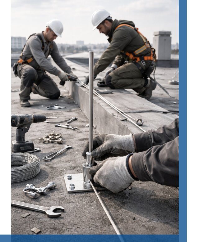 Монтаж молниезащиты на кровле в Новотроицке цена от 26170 р. | ВЫСОТНИК-Нвт