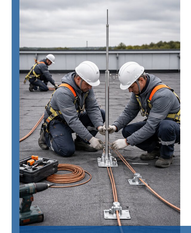 Монтаж молниезащиты на кровле в Новотроицке под ключ с гарантией