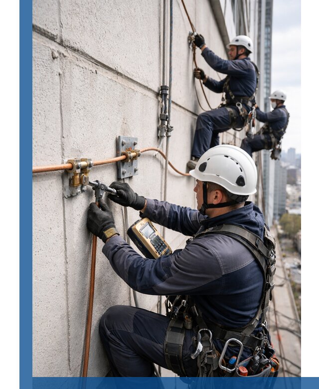 Монтаж системы заземления здания и молниезащиты в Новотроицке