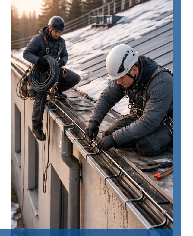 Монтаж греющего кабеля на кровле в Новотроицке от 471 р. | ВЫСОТНИК-Нвт