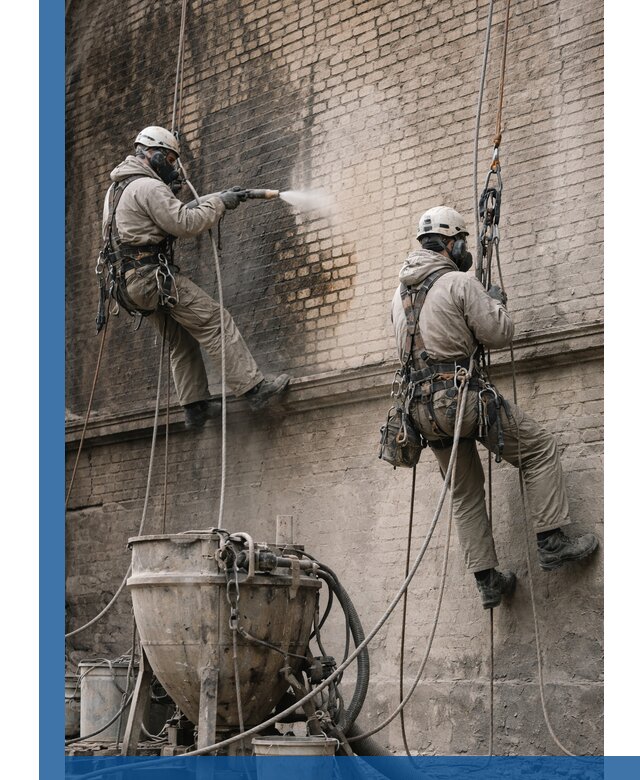 Пескоструйная очистка фасадов в Новотроицке профессионально