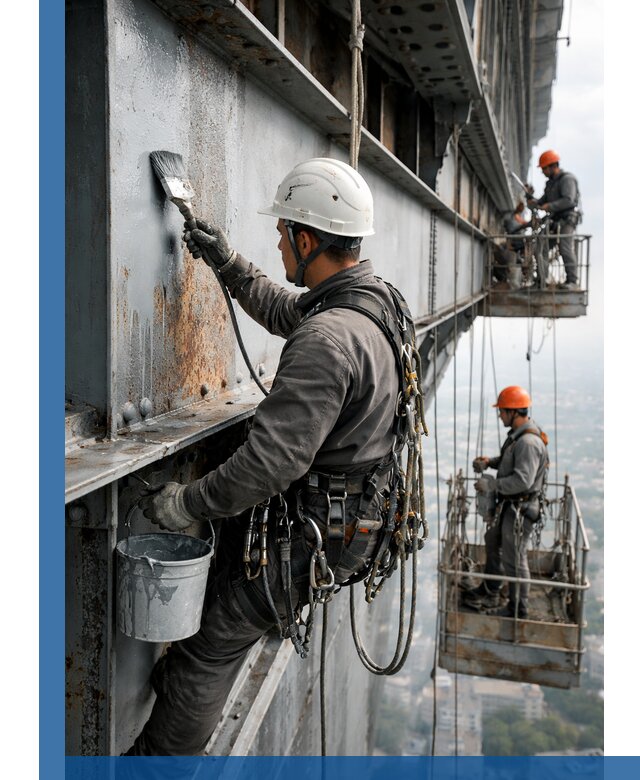 Покраска металлоконструкций на высоте в Новотроицке профессионально