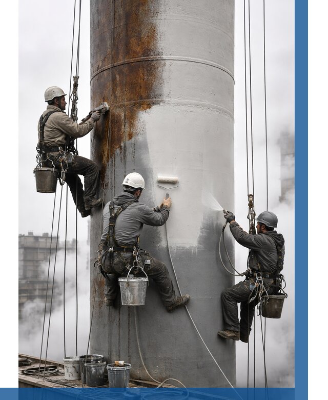 Покраска дымовых труб в Новотроицке от 8898 р. | ВЫСОТНИК-Нвт