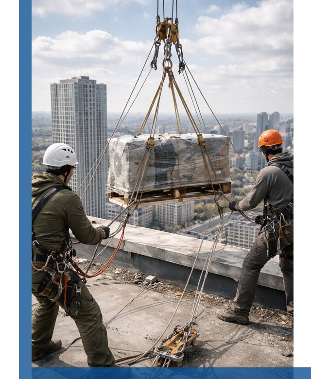 Подъем и монтаж крупногабаритных грузов на крышу в Новотроицке