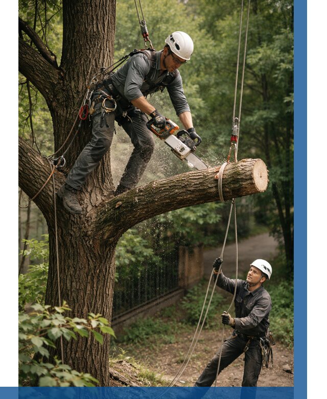 Спил деревьев альпинистами в Новотроицке от 8374 р. | ВЫСОТНИК-Нвт