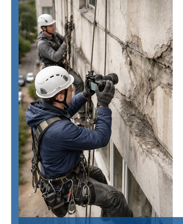Фотофиксация дефектов фасада с высотной съемкой в Новотроицке