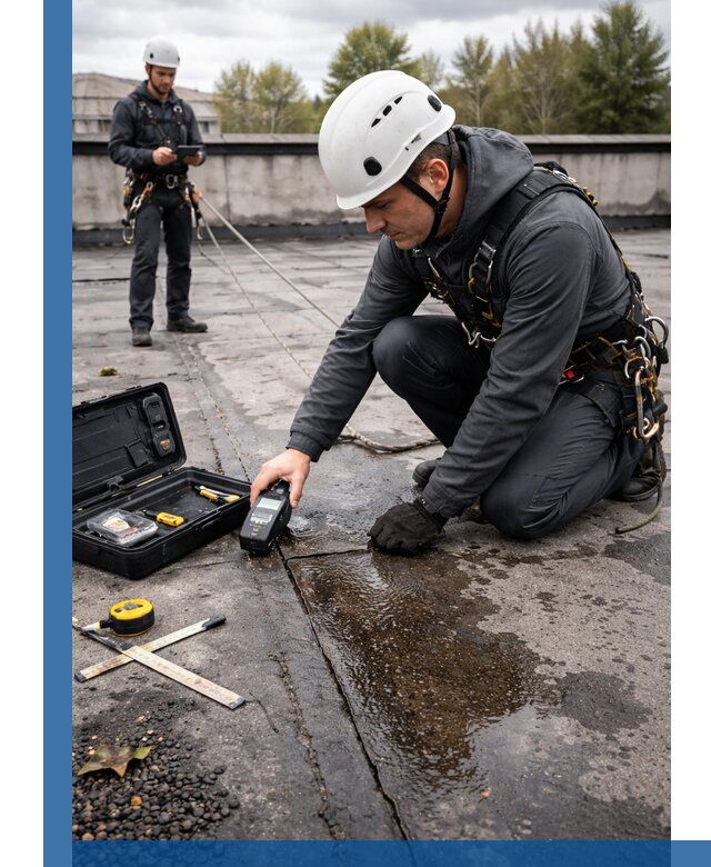 Обследование кровли на протечки и выявление дефектов в Новотроицке