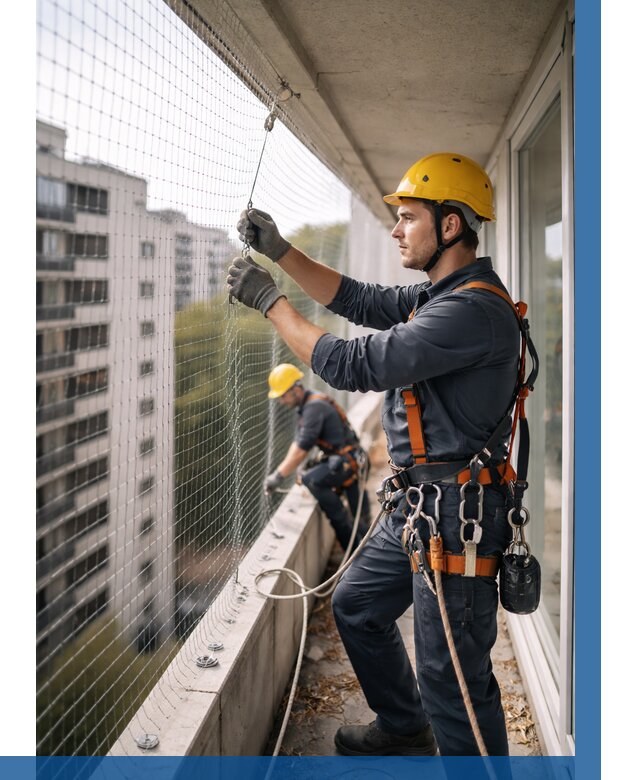 Монтаж сетки от птиц в Новотроицке от 4711 р. | ВЫСОТНИК-Нвт