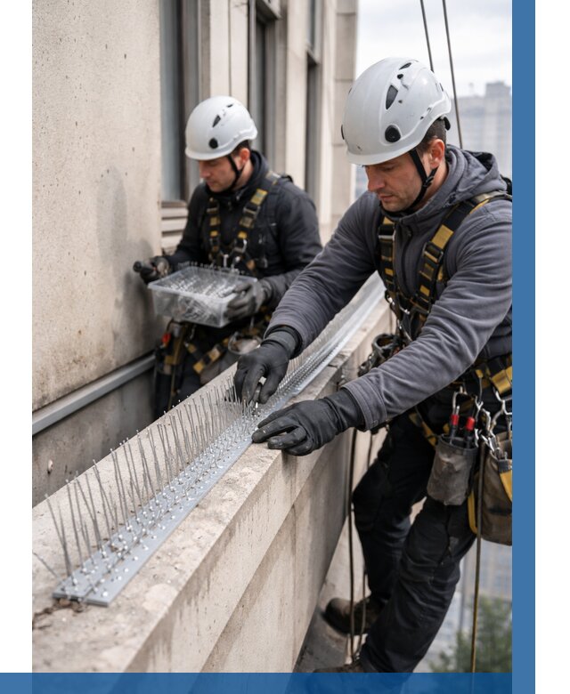 Установка шипов от птиц в Новотроицке от 890 р. | ВЫСОТНИК-Нвт